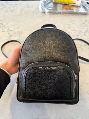 Michael Kors Black Pebbled Leather Mini Backpack